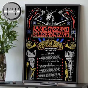 King Gizzard Weirdo Swarm Meetups 2025 Tour Dates Home Decor Poster Canvas
