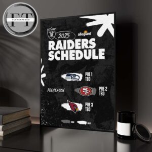 Las Vegas Raiders 2025 NFL Schedule Preseason Home Decor Poster Canvas