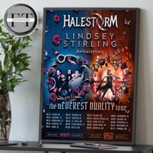 Lindsey Stirling And Halestorm The Neverest Deality Tour 2025 Schedule Home Decor Poster Canvas
