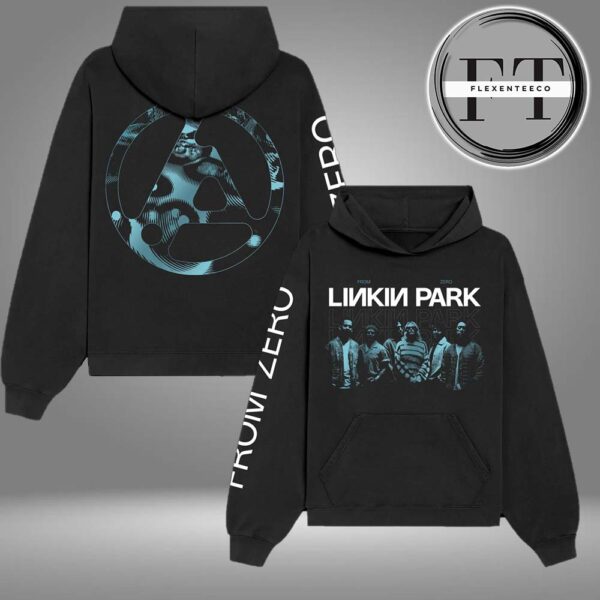 Linkin Park From Zero Teal Band Photo Black All Over Print Shirt