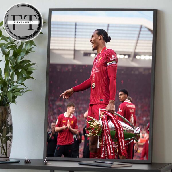 Liverpool Is The Champion Of  English Premier League 2024-2025 Captain Van Dijk Home Decor Poster Canvas
