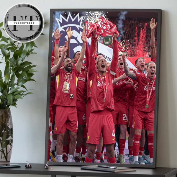 Liverpool Is The Champion Of  English Premier League 2024-2025 Team Photo Victory Home Decor Poster Canvas