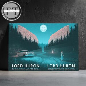 Lord Huron Full Shows Combined Poster At Red Rocks Amphitheatre On May 28 And May 29 2025 Strange Trails 10 Year Anniversary Home Decor Poster Canvas