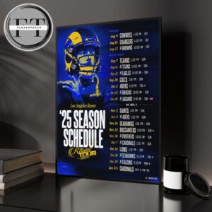Los Angeles Rams 2025 NFL Schedule Match Dates Home Decor Poster Canvas