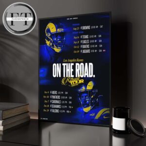 Los Angeles Rams 2025 NFL Schedule Match Dates On The Road Home Decor Poster Canvas