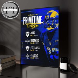 Los Angeles Rams 2025 NFL Schedule Match Dates Prime Time Home Decor Poster Canvas
