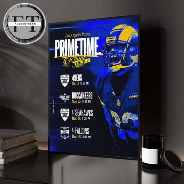 Los Angeles Rams 2025 NFL Schedule Match Dates Prime Time Home Decor Poster Canvas
