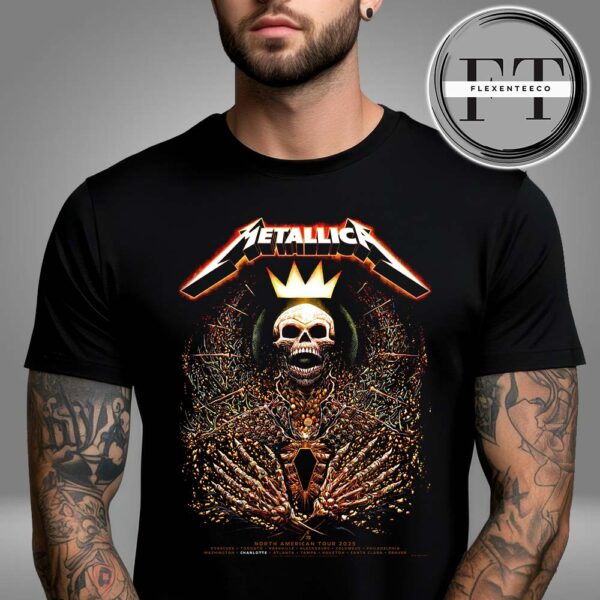 Metallica M72 Charlotte Pop Up Shop At Bank Of America Stadium In North Carolina United States On May 31 2025 Unisex T-Shirt