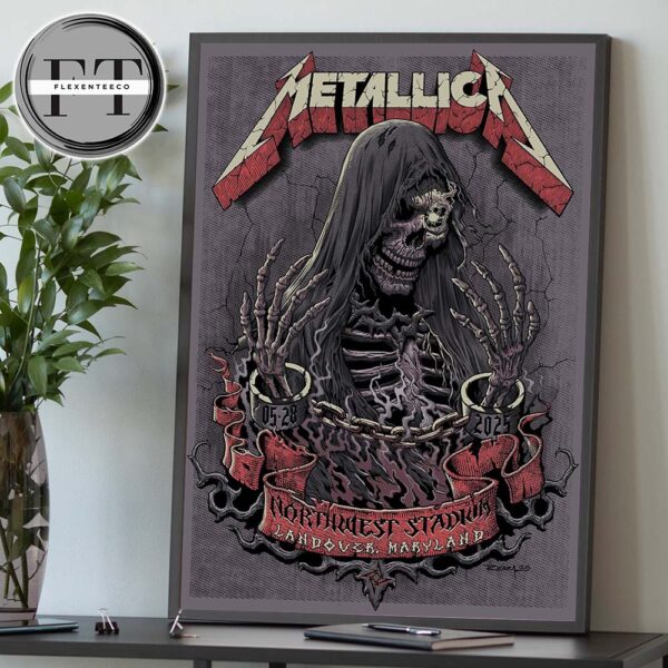 Metallica M72 Landover At Northwest Stadium Washington DC United States On May 28 2025 Home Decor Poster Canvas