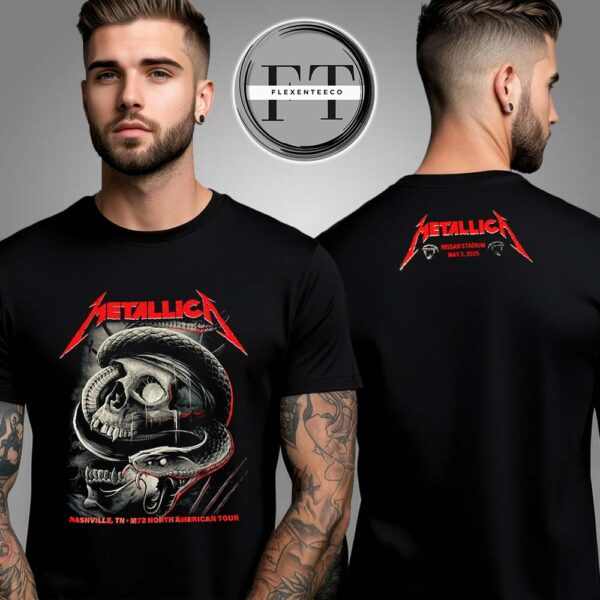 Metallica M72 Nashville Night 2 At Nissan Stadium On May 3 2025 In Nashville TN M72 North American Tour Two Sided Unisex T-Shirt