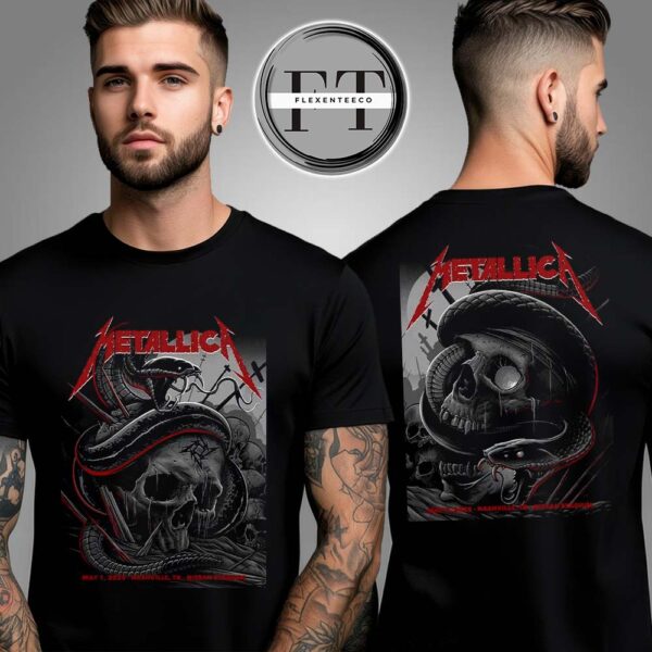Metallica M72 Nashville Venue Full Shows Combined At Nissan Stadium On May 1 And May 3 2025 M72 North American Tour Two Side Unisex T-Shirt