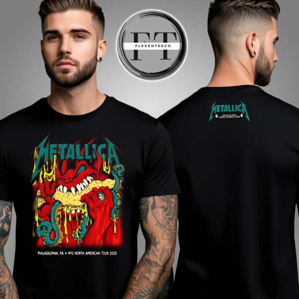 Metallica M72 Night 2 At Lincoln Financial Field In Philadelphia Pennsylvania United States On May 25 2025 M72 North American Tour Two Sided Unisex T-Shirt