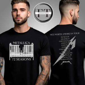 Metallica M72 North American Tour Shop Merch Tour Dates Schedule Two Sided Unisex T-Shirt