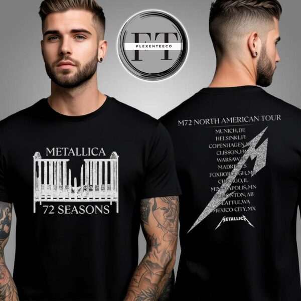 Metallica M72 North American Tour Shop Merch Tour Dates Schedule Two Sided Unisex T-Shirt