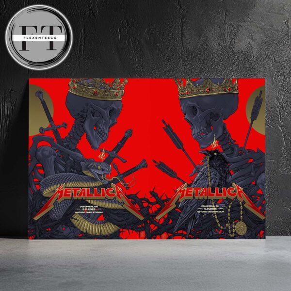 Metallica M72 Sonic Temple Fest Full Shows Combined Poster At Historic Crew Stadium In Columbus OH On May 9 And May 11 2025 M72 World Tour Home Decor Poster Canvas
