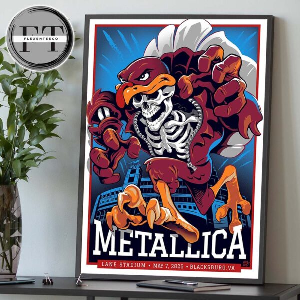 Metallica M72 Virginia Tech At Lane Stadium In Blacksburg Virginia United States On May 7 2025 M72 World Tour Home Decor Poster Canvas