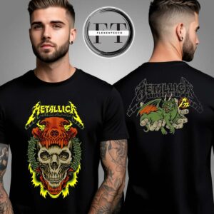 Metallica M72 Virginia Tech Pop Up Shop At Lane Stadium In Blacksburg Virginia United States On May 7 2025 Art By Pitchgrim Two Sided Unisex T-Shirt