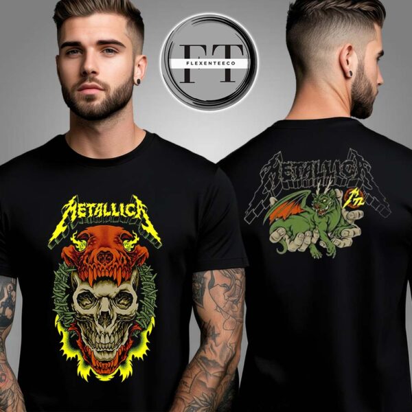 Metallica M72 Virginia Tech Pop Up Shop At Lane Stadium In Blacksburg Virginia United States On May 7 2025 Art By Pitchgrim Two Sided Unisex T-Shirt