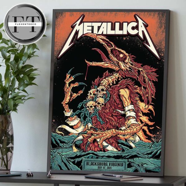Metallica M72 Virginia Tech Pop Up Shop At Lane Stadium In  Blacksburg Virginia United States On May 7 2025 Home Decor Poster Canvas