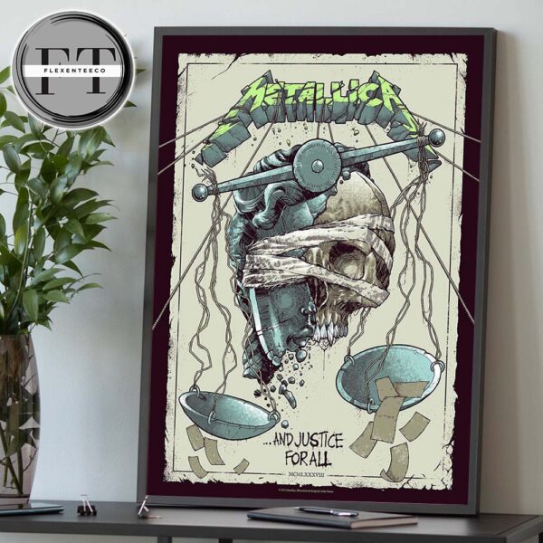 Metallica x Pull The Plug Patches Limited Edition Poster And Justice For All Home Decor Poster Canvas