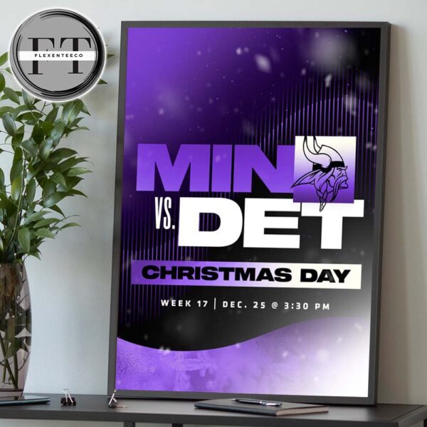 Minnesota Vikings Versus Detroit Lions On December 25 2025 NFL Schedule Christmas Day Home Decor Poster Canvas
