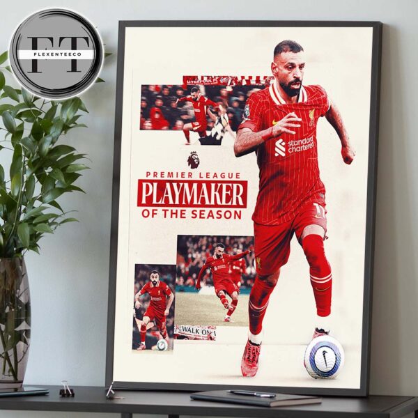 Mohamed Salah From Liverpool Reached Playmaker Of The Season Champion English Premier League 2024-2025 Home Decor Poster Canvas