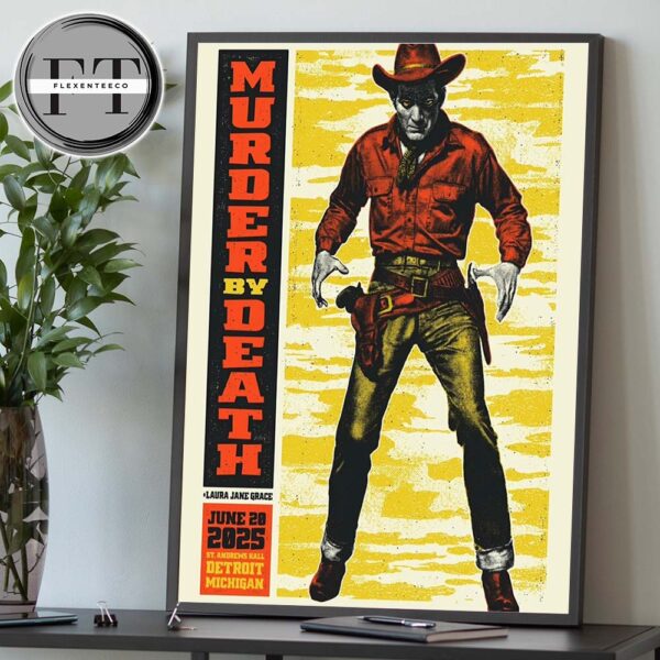 Murder By Death At Saint Andrew’s Hall In Detroit MI On June 20 2025 Home Decor Poster Canvas