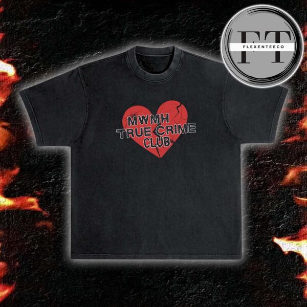 Murder With My Husband True Crime Club Broken Heart Washed T-Shirt