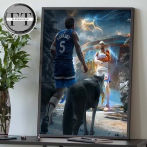 Oklahoma City Thunder Versus Minnesota Timberwolves Western Conference Finals NBA 2025 The Storm Meets The Wolves Home Decor Poster Canvas