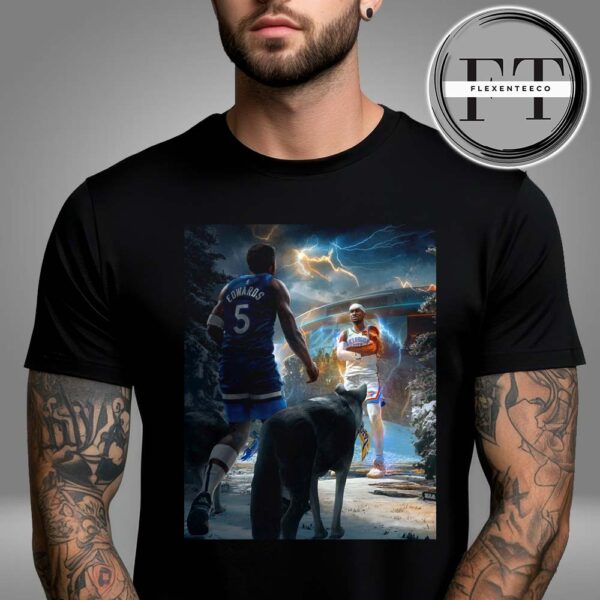 Oklahoma City Thunder Versus Minnesota Timberwolves Western Conference Finals NBA 2025 The Storm Meets The Wolves Unisex T-Shirt