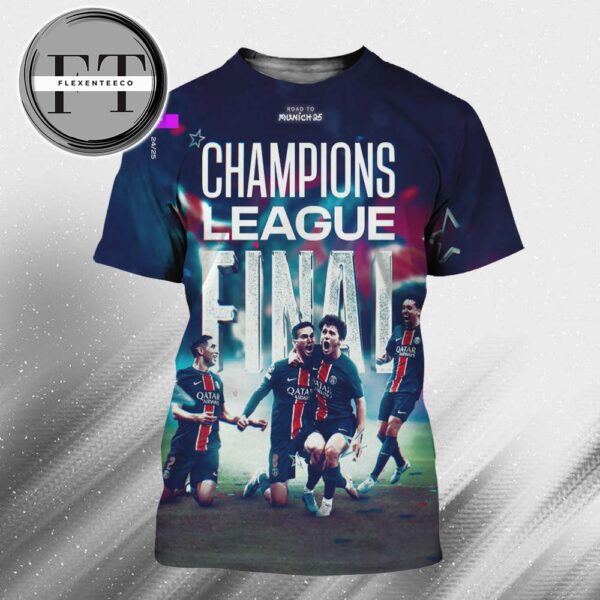 PSG Go To Champions League Final Road To Munich 25 All Over Print Shirt