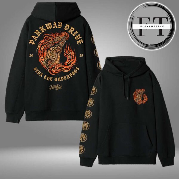 Parkway Drive VTU 5 Year Anniversary Viva The Underdogs 2025 Fire Hand Graphic All Over Print Shirt
