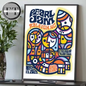 Pearl Jam Event Poster Nigh 2 At Lenovo Center In Raleigh NC USA On May 13 2025 Art By Don Pendleton Home Decor Poster Canvas