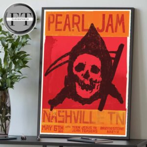 Pearl Jam Nashville Tennessee 2025 At Bridgestone Arena On May 6 2025 Dark Matter World Tour 2025 The Reaper Art Home Decor Poster Canvas