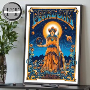Pearl Jam Nashville Tennessee 2025 Night 2 At Bridgestone Arena On May 6 2025 Dark Matter World Tour 2025 Cosmic Cowgirl Home Decor Poster Canvas