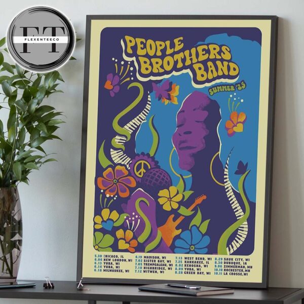 People Brothers Band Summer’25 Tour Schedule Home Decor Poster Canvas