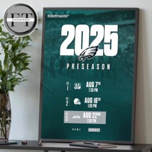 Philadelphia Eagles 2025 NFL Schedule Match Dates Pre Season Home Decor Poster Canvas