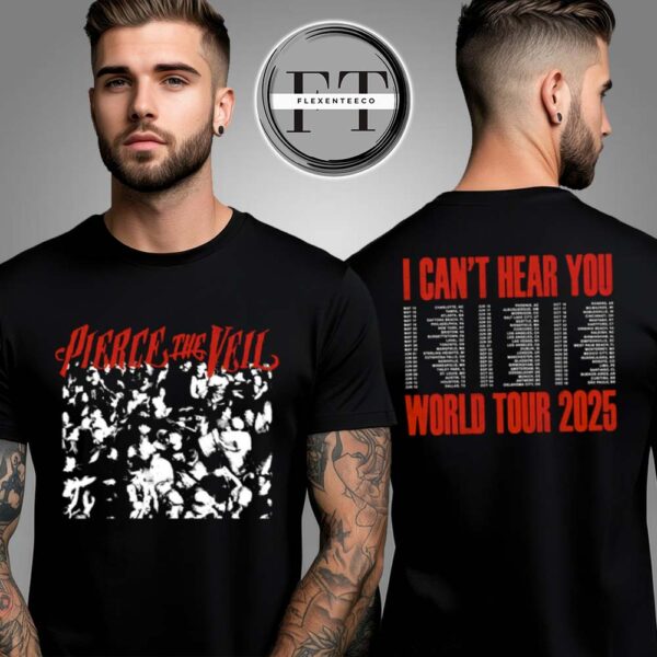 Pierce The Veil Black Mosh Pit I Can’t Hear You World Tour 2025 Two Sided Unisex T-Shirt