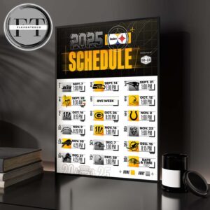 Pittsburgh Steelers 2025 NFL Schedule Match Dates Home Decor Poster Canvas