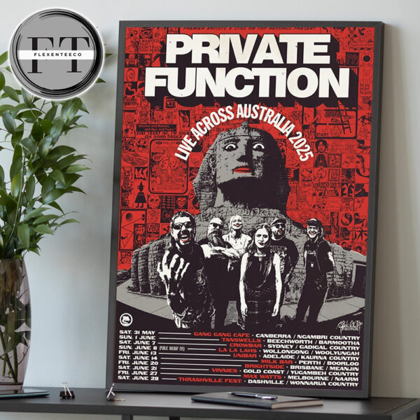 Private Function Live Across Australia 2025 Schedule Home Decor Poster Canvas