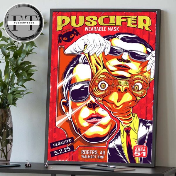 Puscifer Sessanta V2.0 At Walmart AMP Rogers Ar On Firday May 2nd 2025 Wearable Mask Home Decor Poster Canvas
