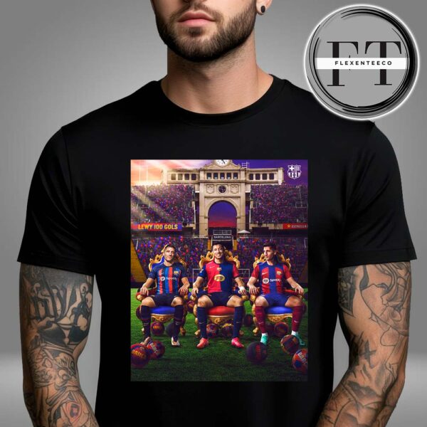 Robert Lewandowski From Barcelona A Century Of Barcelona Goals Unisex T-Shirt
