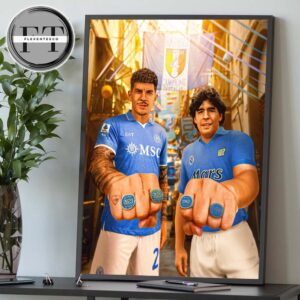 SSC Napoli Crowned Champions Scudetto Serie A 2024-2025 Campioni d’Italia Home Decor Poster Canvas