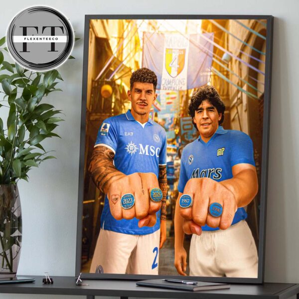 SSC Napoli Crowned Champions Scudetto Serie A 2024-2025 Campioni d’Italia Home Decor Poster Canvas