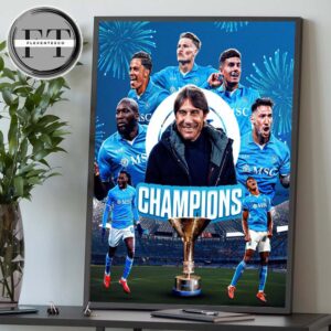 SSC Napoli Is The Champions Scudetto Serie A 2024-2025 Campioni d’Italia Home Decor Poster Canvas