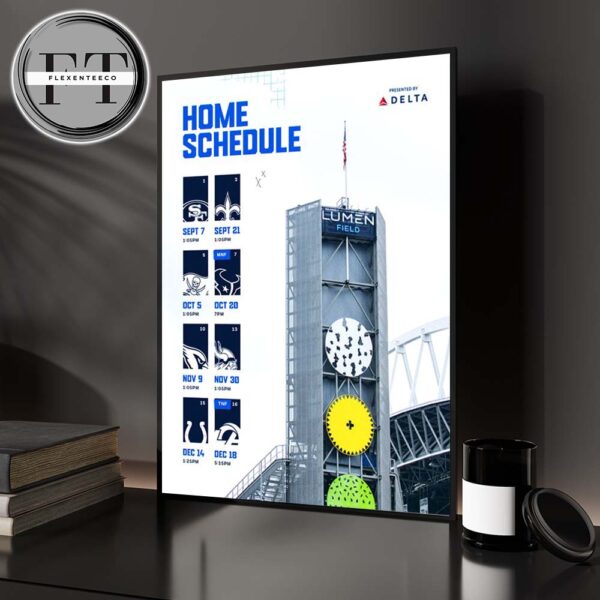 Seattle Seahawks 2025 NFL Schedule Home Match Dates Home Decor Poster Canvas