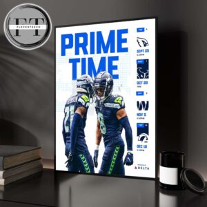 Seattle Seahawks 2025 NFL Schedule Prime Time Match Dates Home Decor Poster Canvas