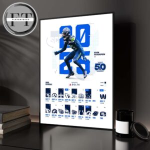 Seattle Seahawks 50th Season 2025 NFL Schedule Match Dates Home Decor Poster Canvas