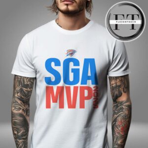 Shai Gilgeous-Alexander From Oklahoma City Thunder MVP NBA Most Valuable Player 2024-25 Logo Text Unisex T-Shirt