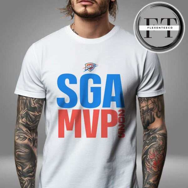 Shai Gilgeous-Alexander From Oklahoma City Thunder MVP NBA Most Valuable Player 2024-25 Logo Text Unisex T-Shirt